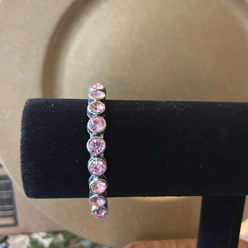 Pink Rhinestone Bracelet with Magnetic Clasp; Perfect Condition; Easy On and Off